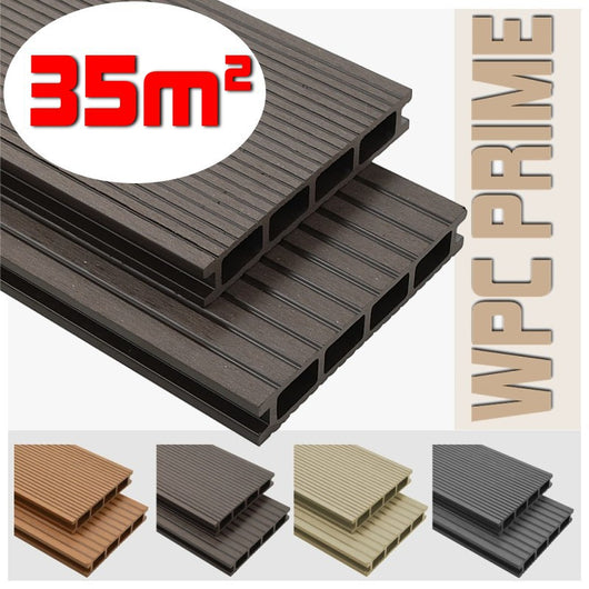 Listoni WPC 35m² per pavimentazione decking colore Coffee listone 140x2200mm spessore 25mm