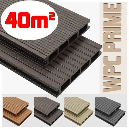 Listoni WPC 40m² per pavimentazione decking colore Coffee listone 140x2200mm spessore 25mm