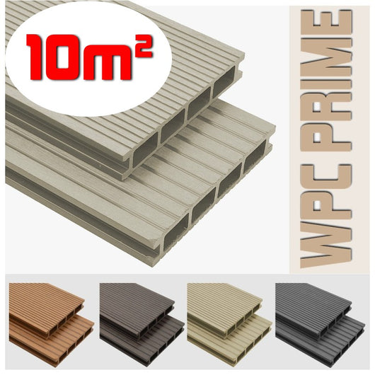 Listoni WPC 10m² per pavimentazione decking colore Cream listone 140x2200mm spessore 25mm