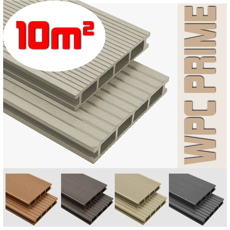 Listoni WPC 10m² per pavimentazione decking colore Cream listone 140x2200mm spessore 25mm