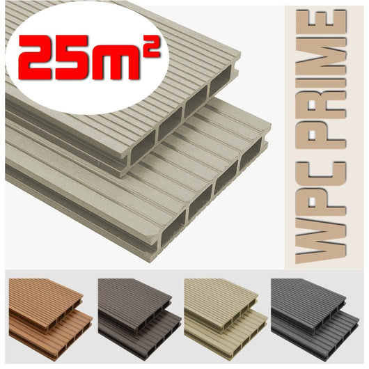 Listoni WPC 25m² per pavimentazione decking colore Cream listone 140x2200mm spessore 25mm