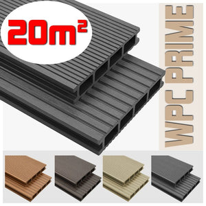 Listoni WPC 20m² per pavimentazione decking colore Grey listone 140x2200mm spessore 25mm