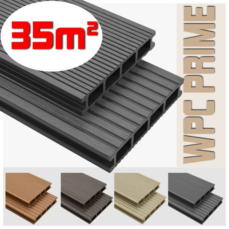 Listoni WPC 35m² per pavimentazione decking colore Grey listone 140x2200mm spessore 25mm