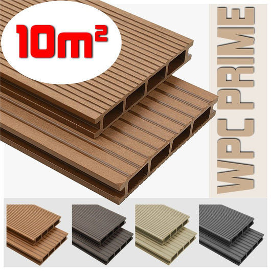 Listoni WPC 10m² per pavimentazione decking colore Teak listone 140x2200mm spessore 25mm