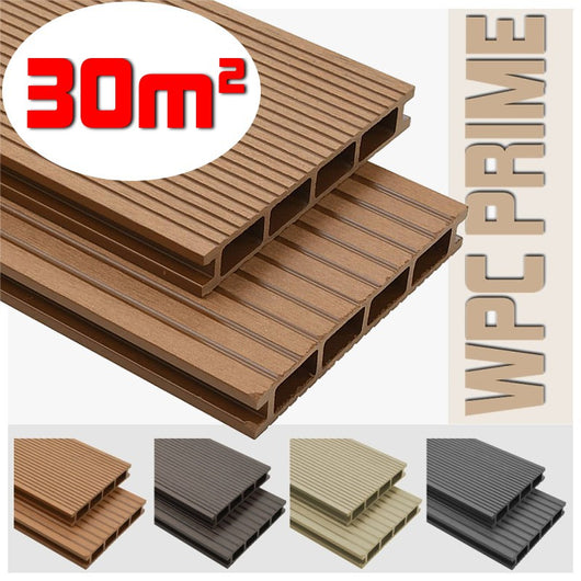Listoni WPC 30m² per pavimentazione decking colore Teak listone 140x2200mm spessore 25mm