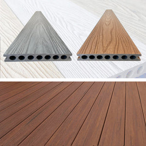 Listone WPC 3D SUPRAM HD 30m² co-estruso per pavimentazione decking colore Grigio effetto legno 138x2200mm spessore 22mm