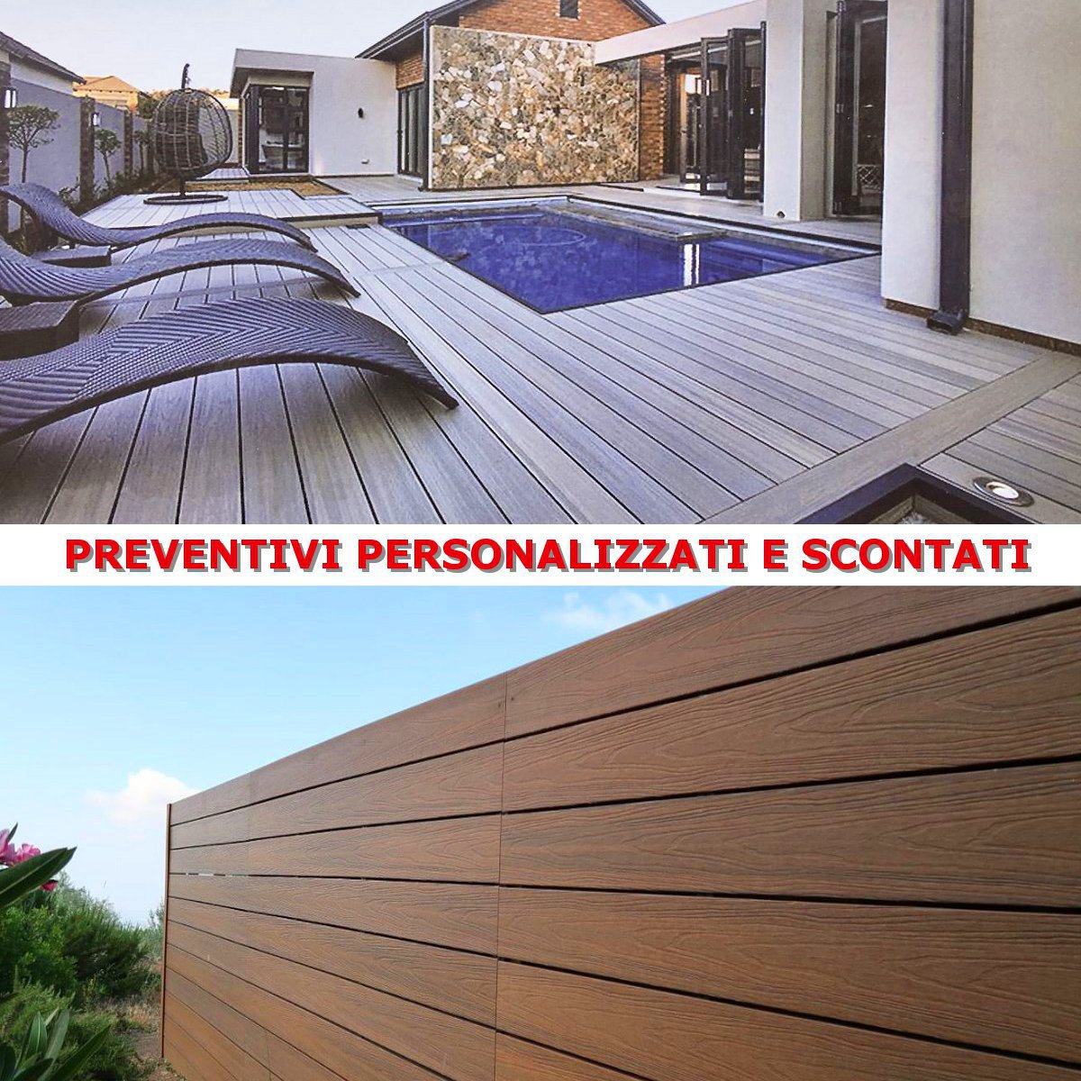 Listone WPC 3D SUPRAM HD 30m² co-estruso per pavimentazione decking colore Grigio effetto legno 138x2200mm spessore 22mm