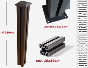 Listoni WPC L196xH183cm per recinzione colore Teak listone 205x1805mm spessore 20mm