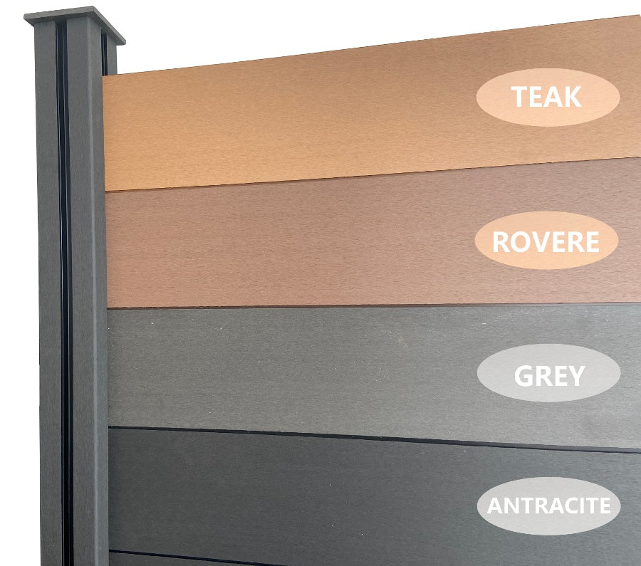 Listoni WPC L196xH183cm per recinzione colore Teak listone 205x1805mm spessore 20mm