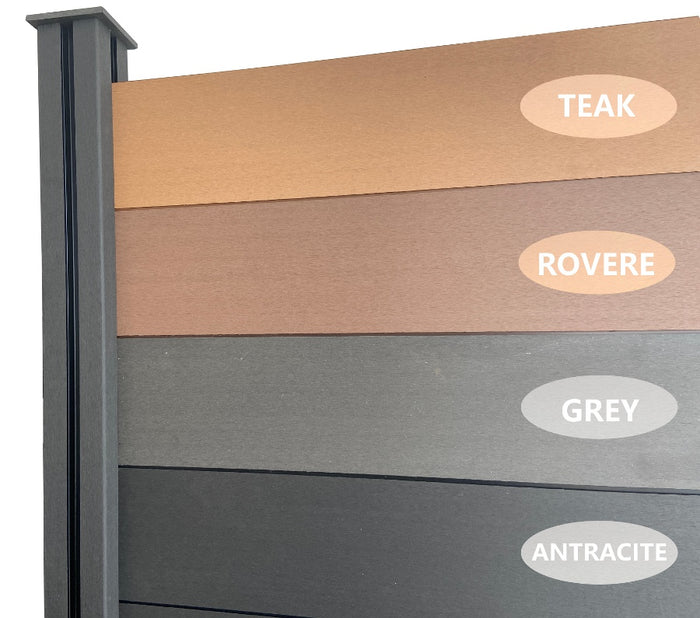 Listoni WPC L196xH183cm per recinzione colore Teak listone 205x1805mm spessore 20mm