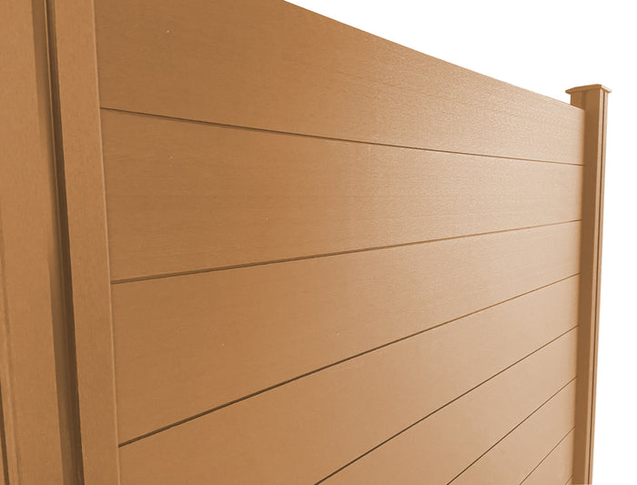 Listoni WPC L196xH183cm per recinzione colore Teak listone 205x1805mm spessore 20mm