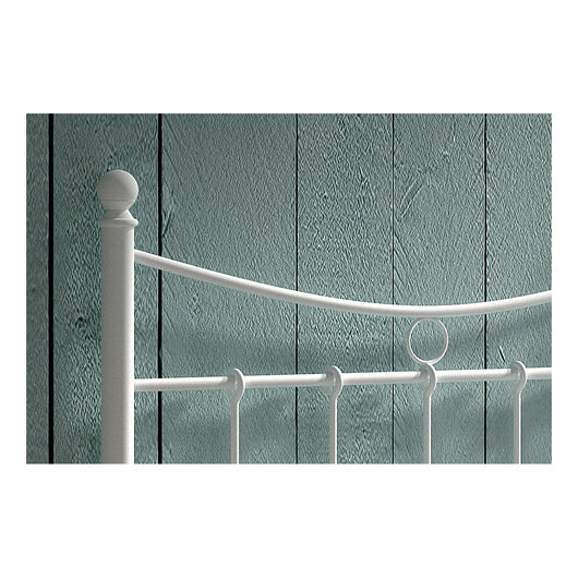 Letto singolo in metallo bianco 90x200 SENCHA stile contemporaneo.