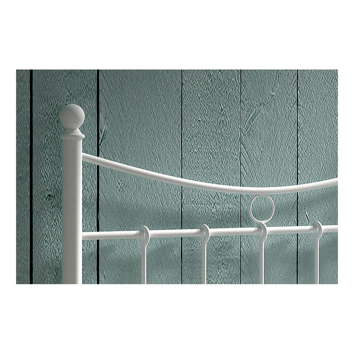 Letto singolo in metallo bianco 90x200 SENCHA stile contemporaneo.