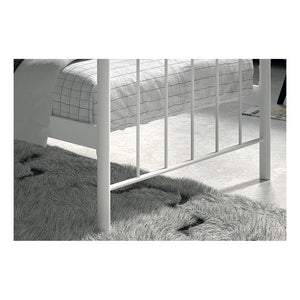 Letto singolo in metallo bianco 90x200 SENCHA stile contemporaneo.