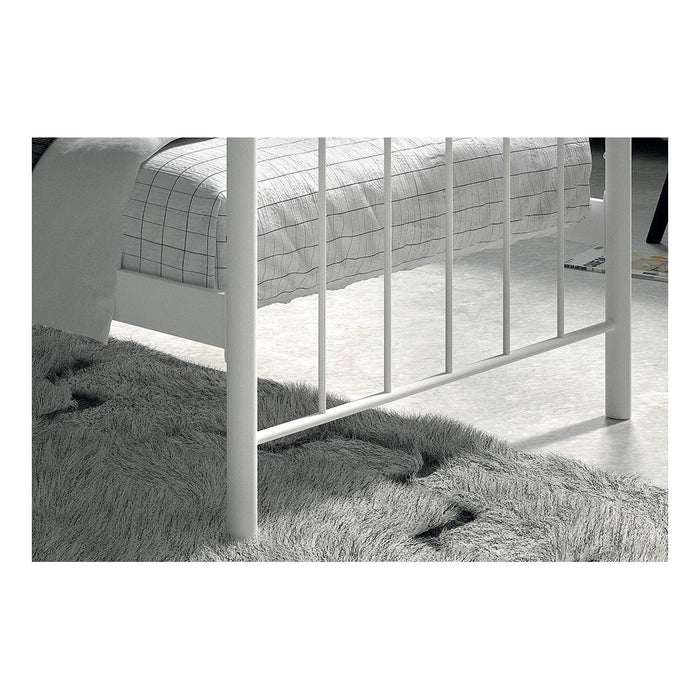 Letto singolo in metallo bianco 90x200 SENCHA stile contemporaneo.
