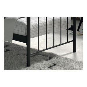 Letto singolo in metallo nero 90x200 SENCHA stile contemporaneo.