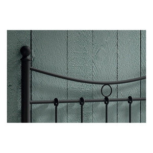 Letto singolo in metallo nero 90x200 SENCHA stile contemporaneo.