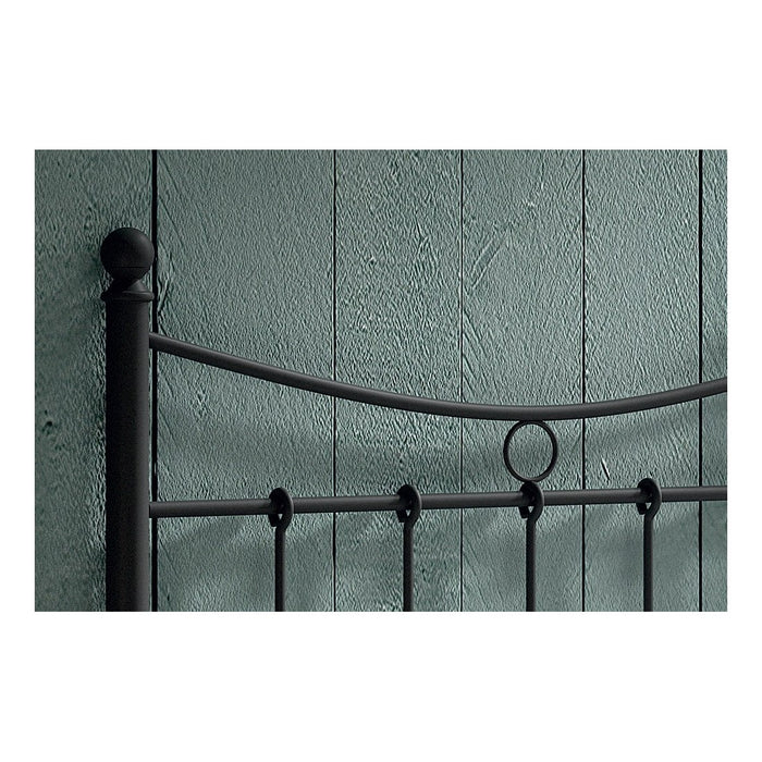 Letto singolo in metallo nero 90x200 SENCHA stile contemporaneo.