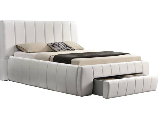 Letto con cassetto "Moreau" - 140 x 190 cm-bianco