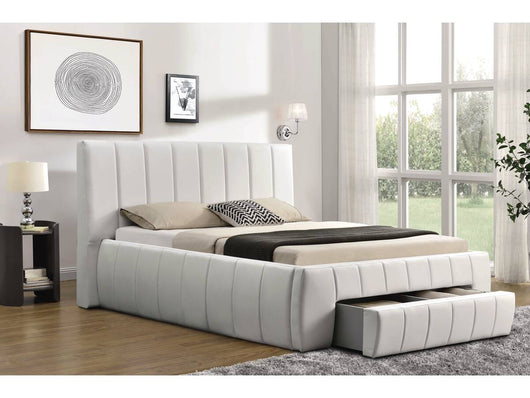 Letto con cassetto "Moreau" - 140 x 190 cm-bianco