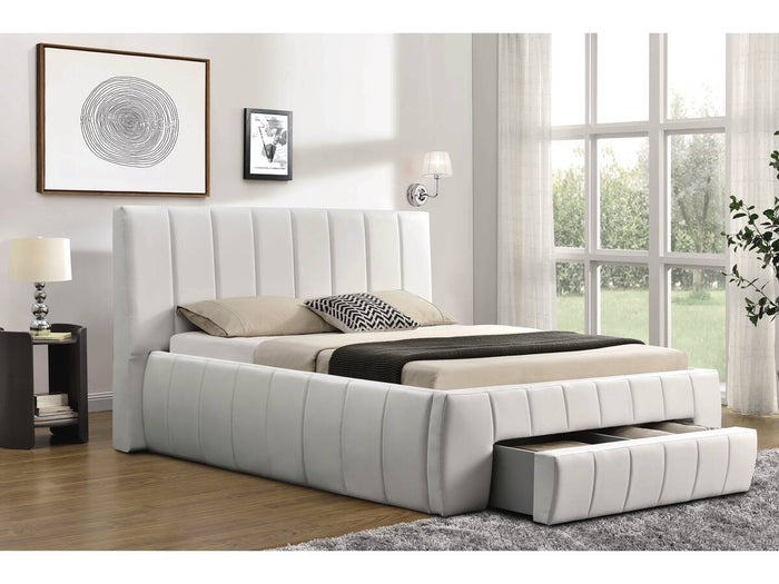 Letto con cassetto "Moreau" - 140 x 190 cm-bianco