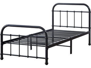 Letto singolo in metallo "HAVIN" - 90 x 190 cm - Nero