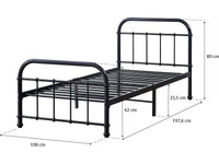 Letto singolo in metallo "HAVIN" - 90 x 190 cm - Nero
