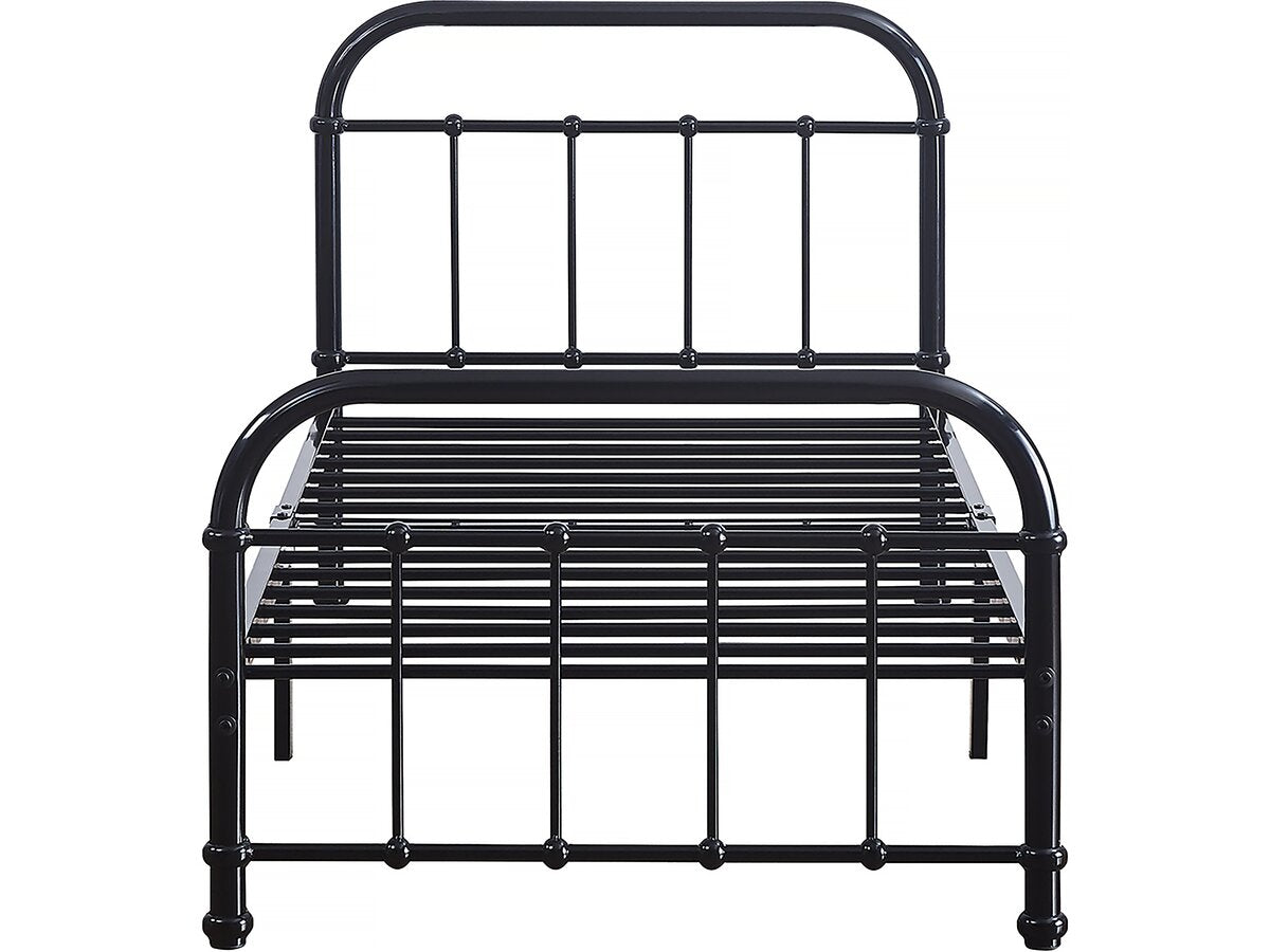 Letto singolo in metallo "HAVIN" - 90 x 190 cm - Nero