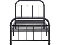 Letto singolo in metallo "HAVIN" - 90 x 190 cm - Nero