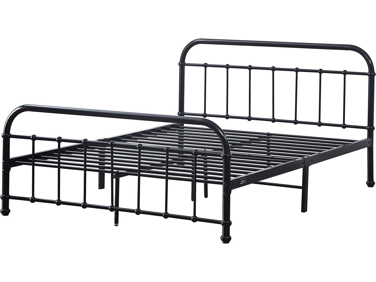 Letto matrimoniale in metallo "HAVIN" - 140 x 190 cm - Nero