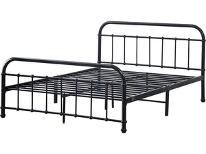 Letto matrimoniale in metallo "HAVIN" - 140 x 190 cm - Nero