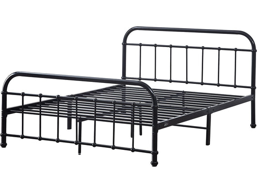 Letto matrimoniale in metallo "HAVIN" - 140 x 190 cm - Nero