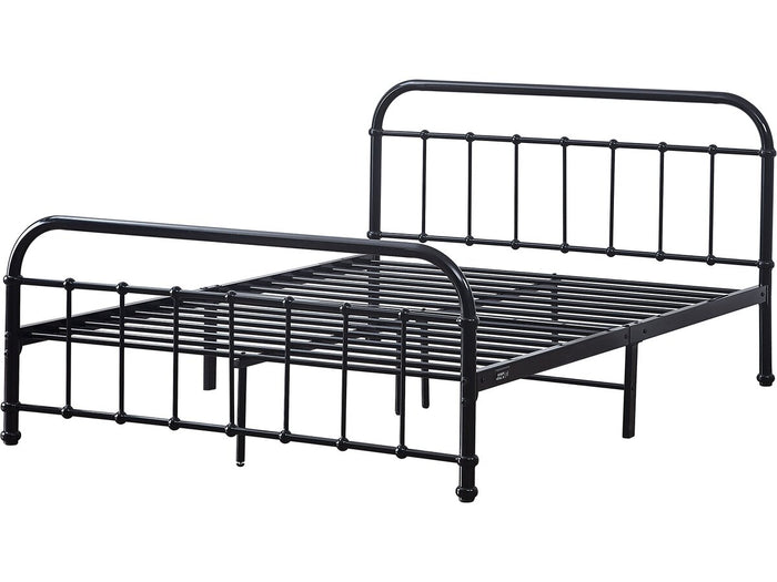 Letto matrimoniale in metallo "HAVIN" - 140 x 190 cm - Nero