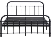 Letto matrimoniale in metallo "HAVIN" - 140 x 190 cm - Nero