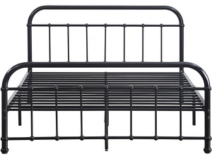 Letto matrimoniale in metallo "HAVIN" - 140 x 190 cm - Nero