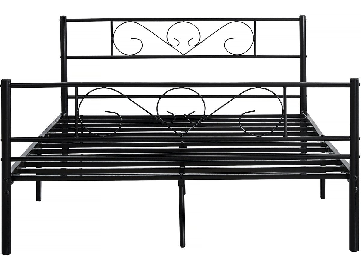 Letto in metallo "Elodie" - 140 x 190 cm - Nero