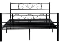 Letto in metallo "Elodie" - 140 x 190 cm - Nero