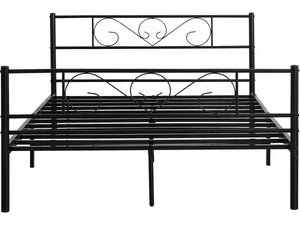 Letto in metallo "Elodie" - 140 x 190 cm - Nero