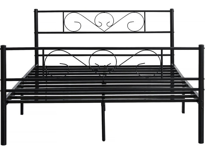 Letto in metallo "Elodie" - 140 x 190 cm - Nero