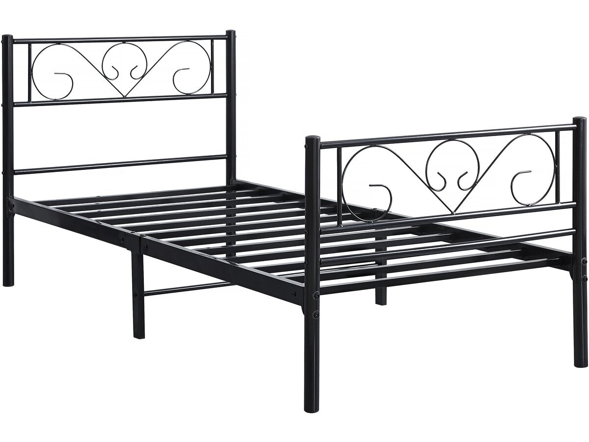 Letto in metallo "Elodie" - 90 x 190 cm - Nero