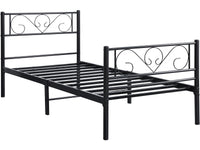 Letto in metallo "Elodie" - 90 x 190 cm - Nero