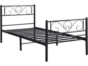 Letto in metallo "Elodie" - 90 x 190 cm - Nero