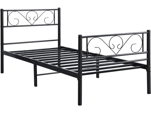Letto in metallo "Elodie" - 90 x 190 cm - Nero