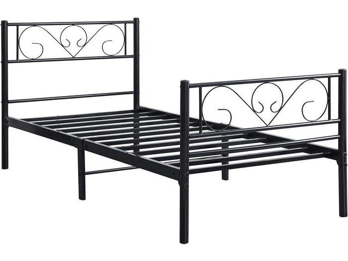 Letto in metallo "Elodie" - 90 x 190 cm - Nero