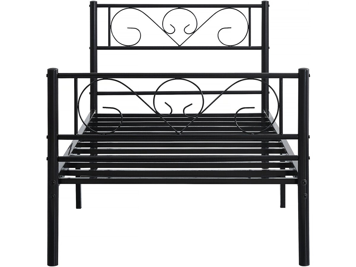 Letto in metallo "Elodie" - 90 x 190 cm - Nero