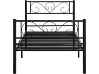 Letto in metallo "Elodie" - 90 x 190 cm - Nero