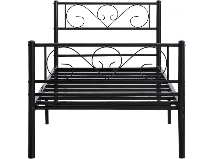 Letto in metallo "Elodie" - 90 x 190 cm - Nero