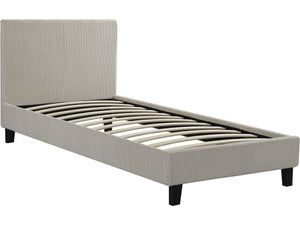 Letto singolo "Ambre" in velluto a coste - 90 x 190 - Beige