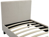 Letto singolo "Ambre" in velluto a coste - 90 x 190 - Beige