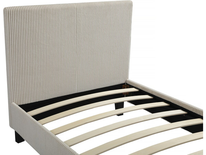 Letto singolo "Ambre" in velluto a coste - 90 x 190 - Beige